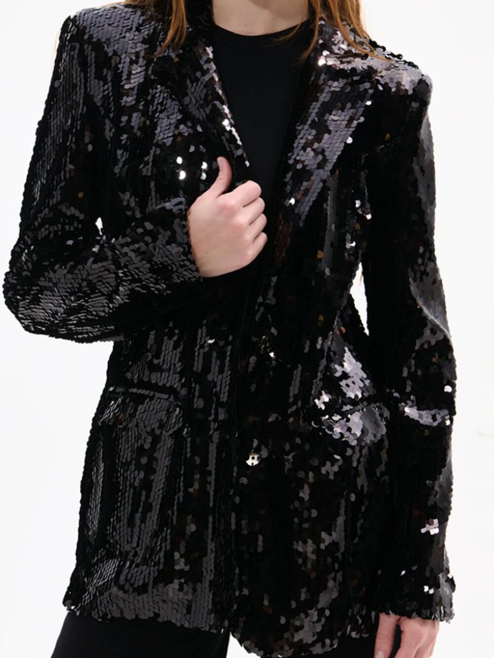 Akira Black Sequin Party Blazer